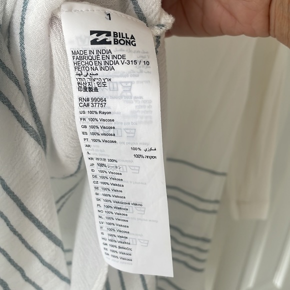 Billabong white gauze tunic hooded top - Picture 4 of 4